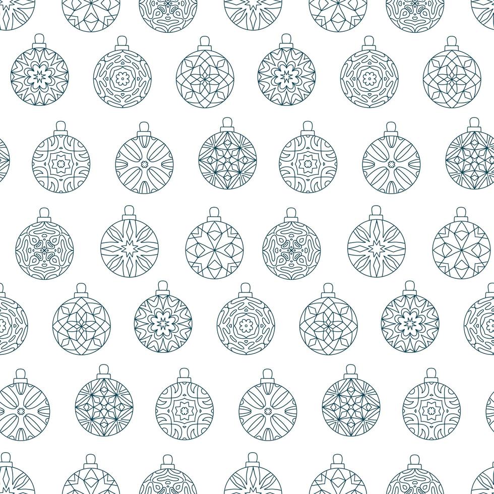 patrón sin fisuras de bolas de navidad con diseño geométrico abstracto vector