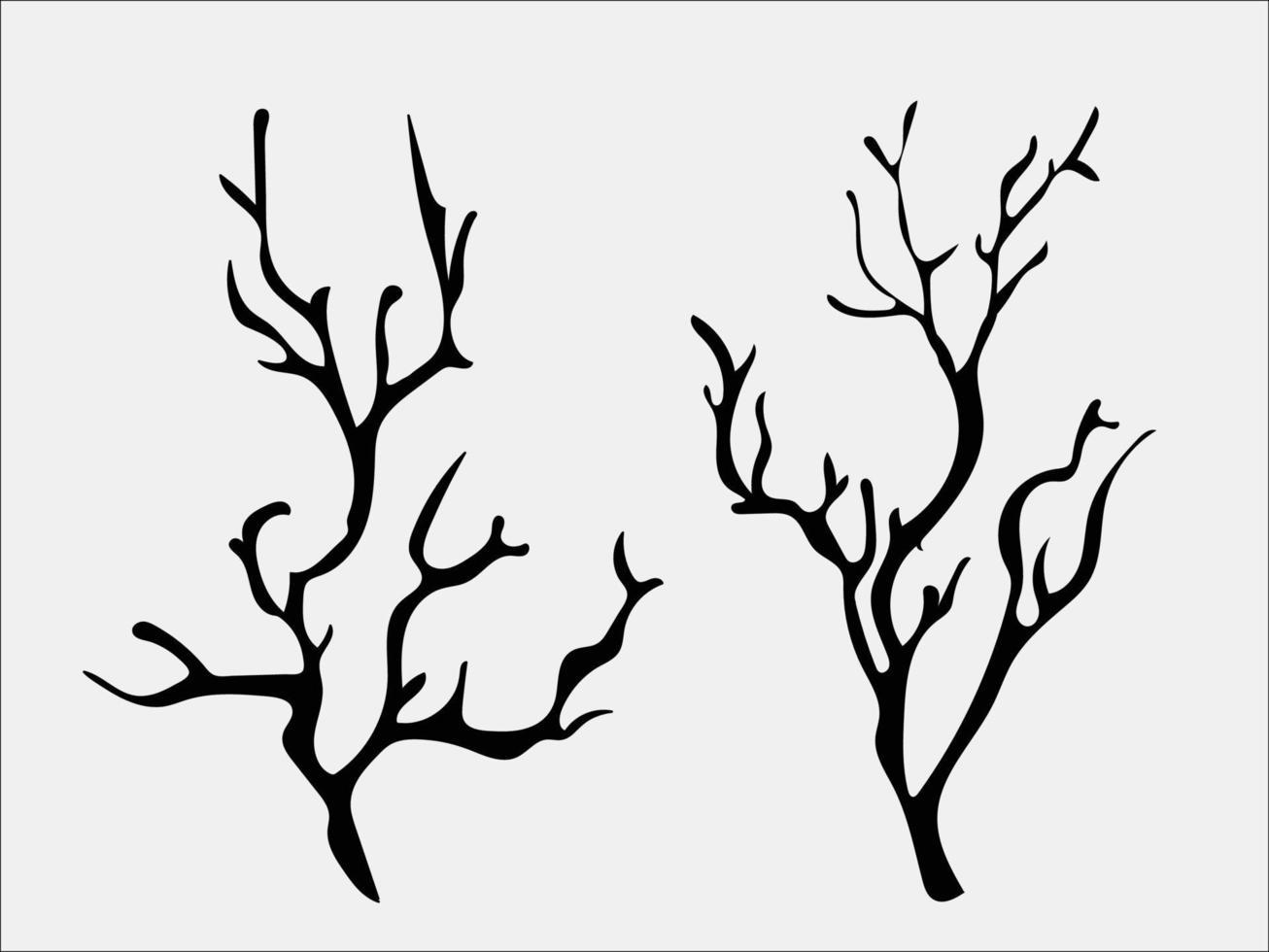 Branch design, twigs design, tree, forest, summer, autumn vector