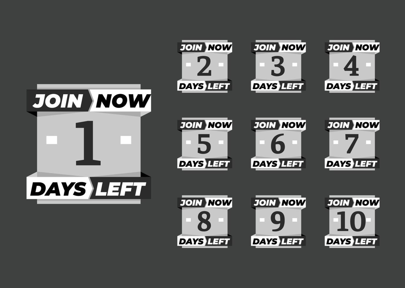 Day left, countdown, timer, count vector