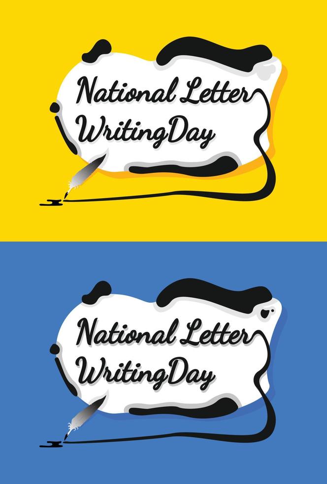 Literacy, world writing day, writing letter day, announcement, template design vector