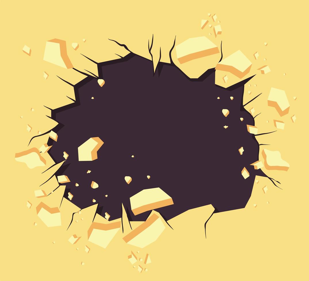 explosive yellow wall vector