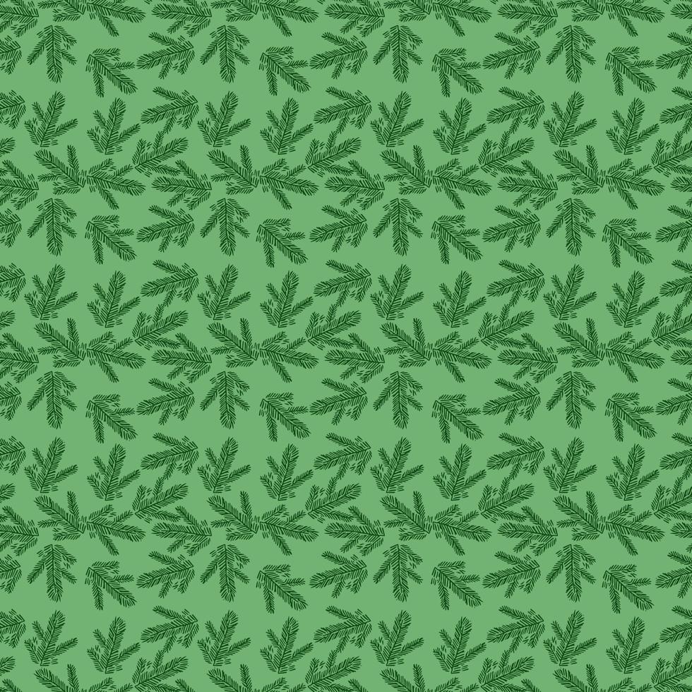 Happy new year 2022. Seamless pattern with christmas tree branches. Doodle vector illustration with christmas trees branches.