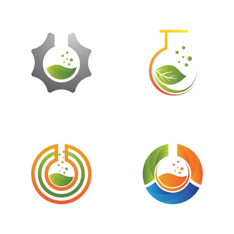 conjunto de iconos de logotipo de laboratorio vector