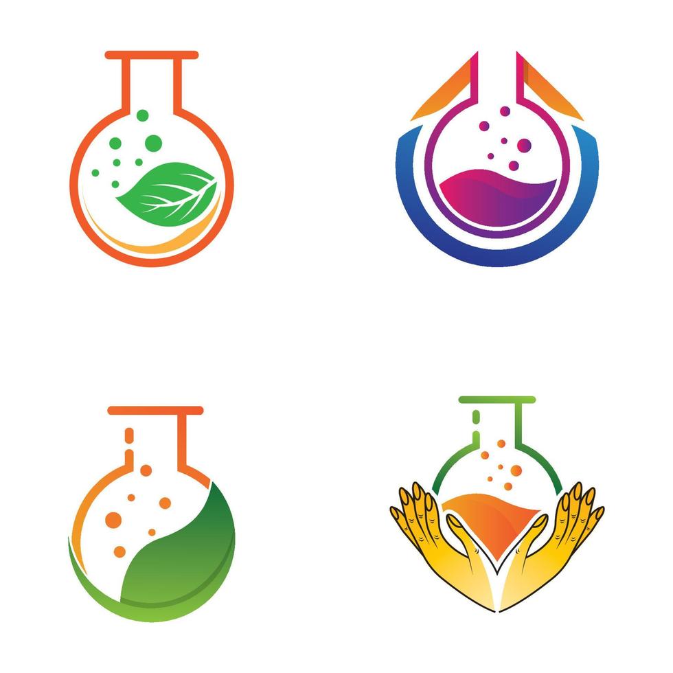 conjunto de iconos de logotipo de laboratorio vector