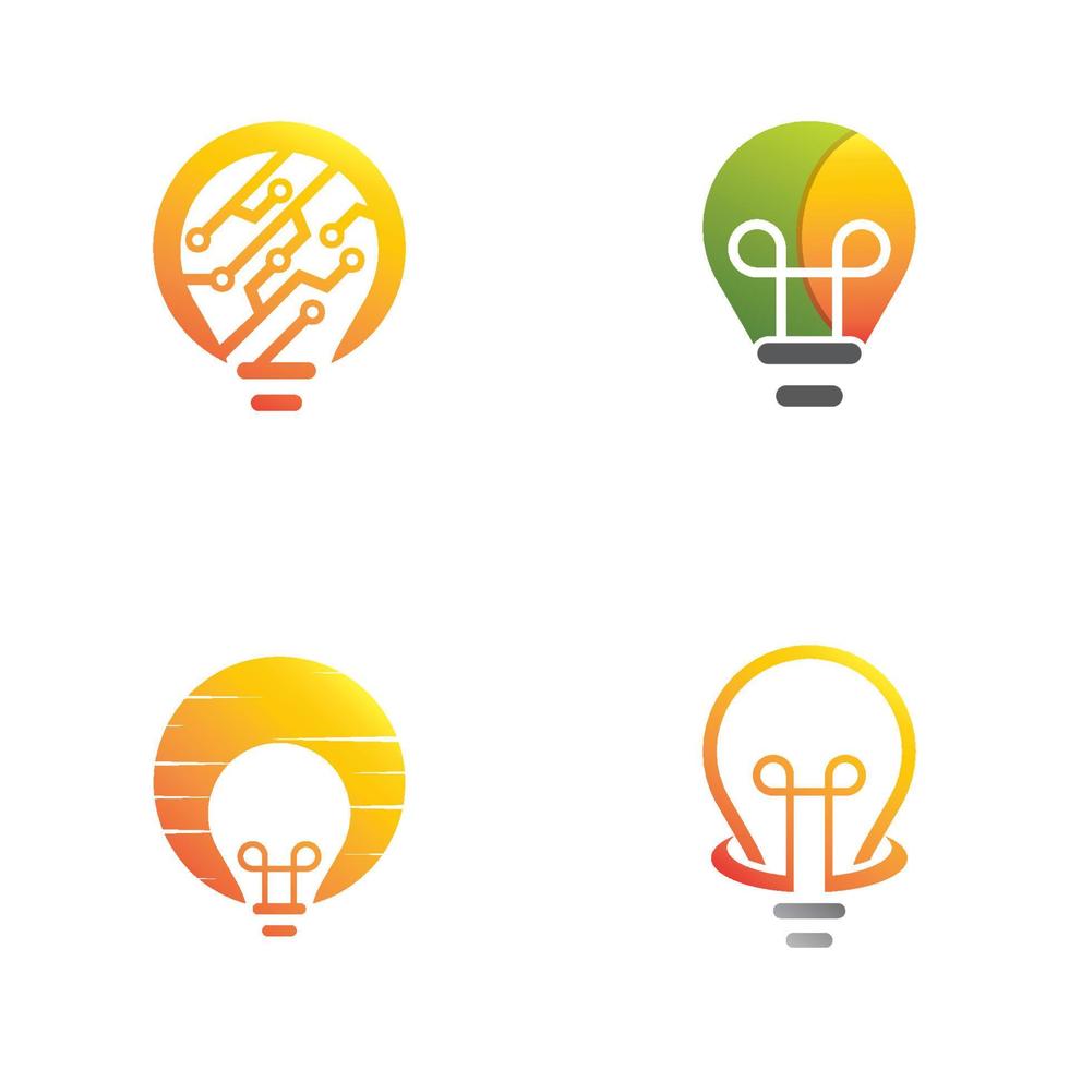 Lamp logo template icon set vector