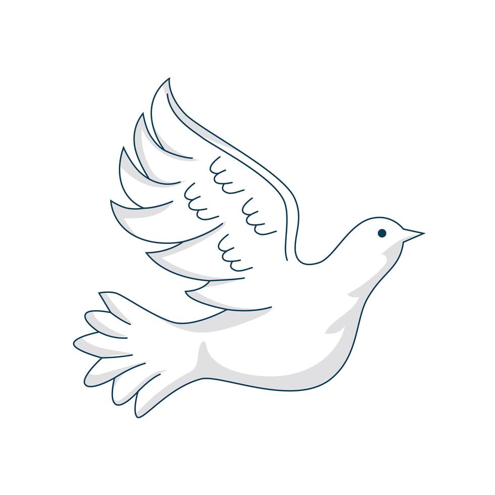 cute dove flying vector