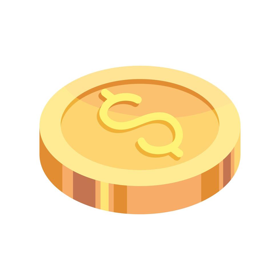 money coin isometric vector