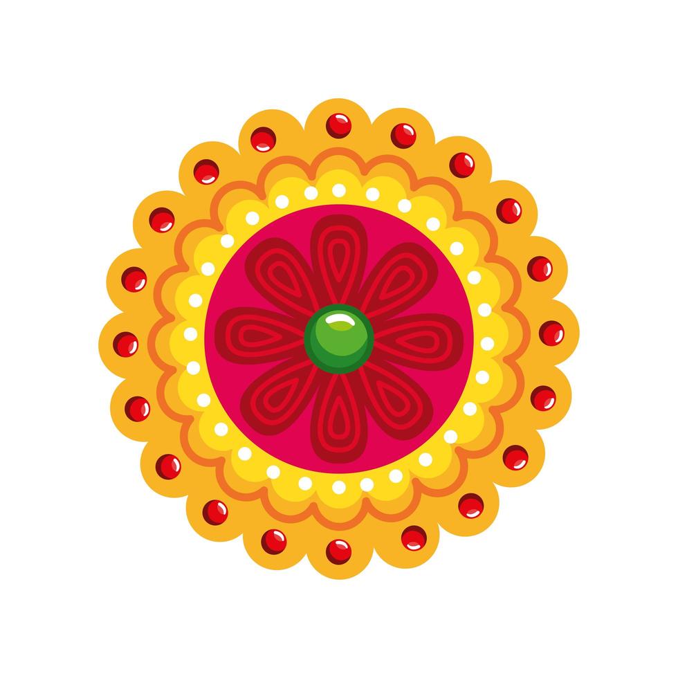 orange mandala icon vector