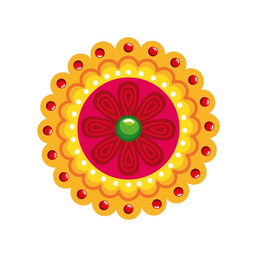 icono de mandala naranja vector