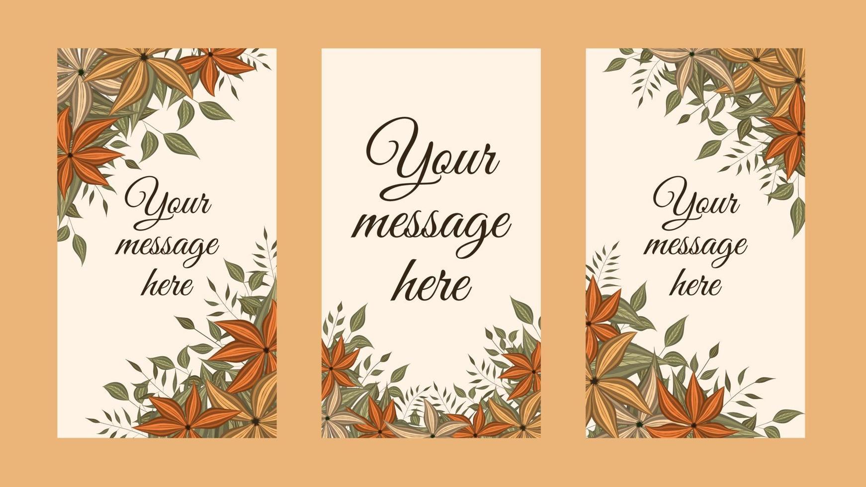 Floral Design backgrounds for social media story, instagram stories vector