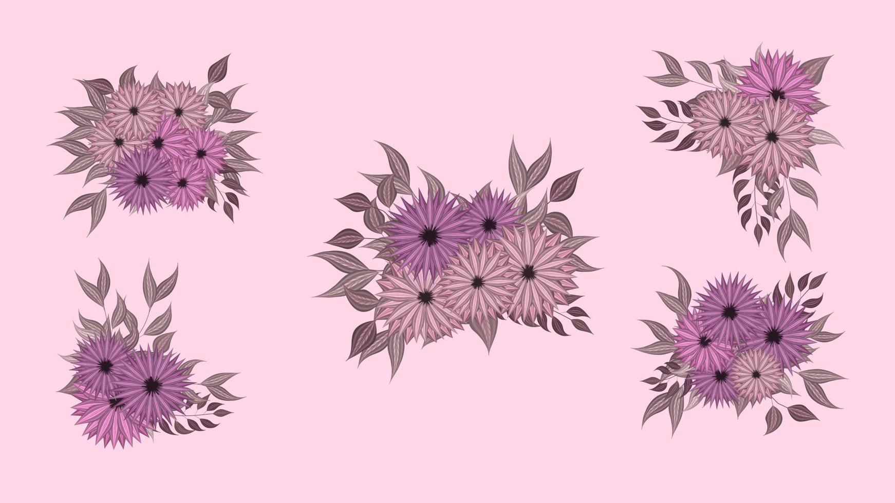 ramo, racimos, de, primavera, flores, colección, bastante, detallado, clip art vector