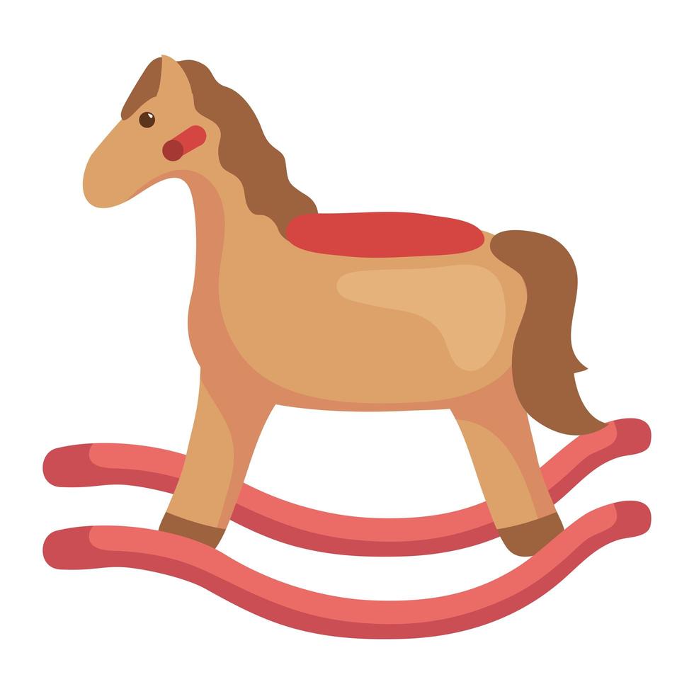 rocking horse toy for baby vector