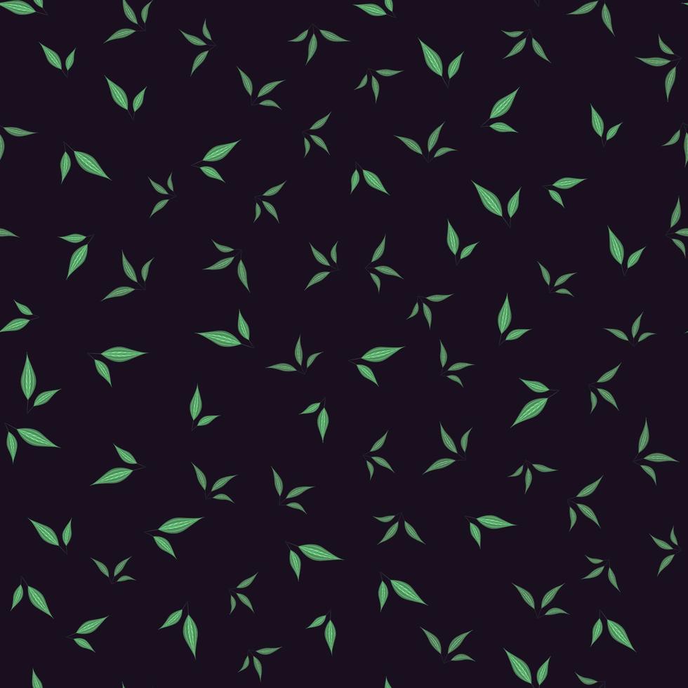 Seamless vector pattern of Small leaves, foliage suitable for print on textile, fabric, wallpaper, clothes, and also web background for design and decoration