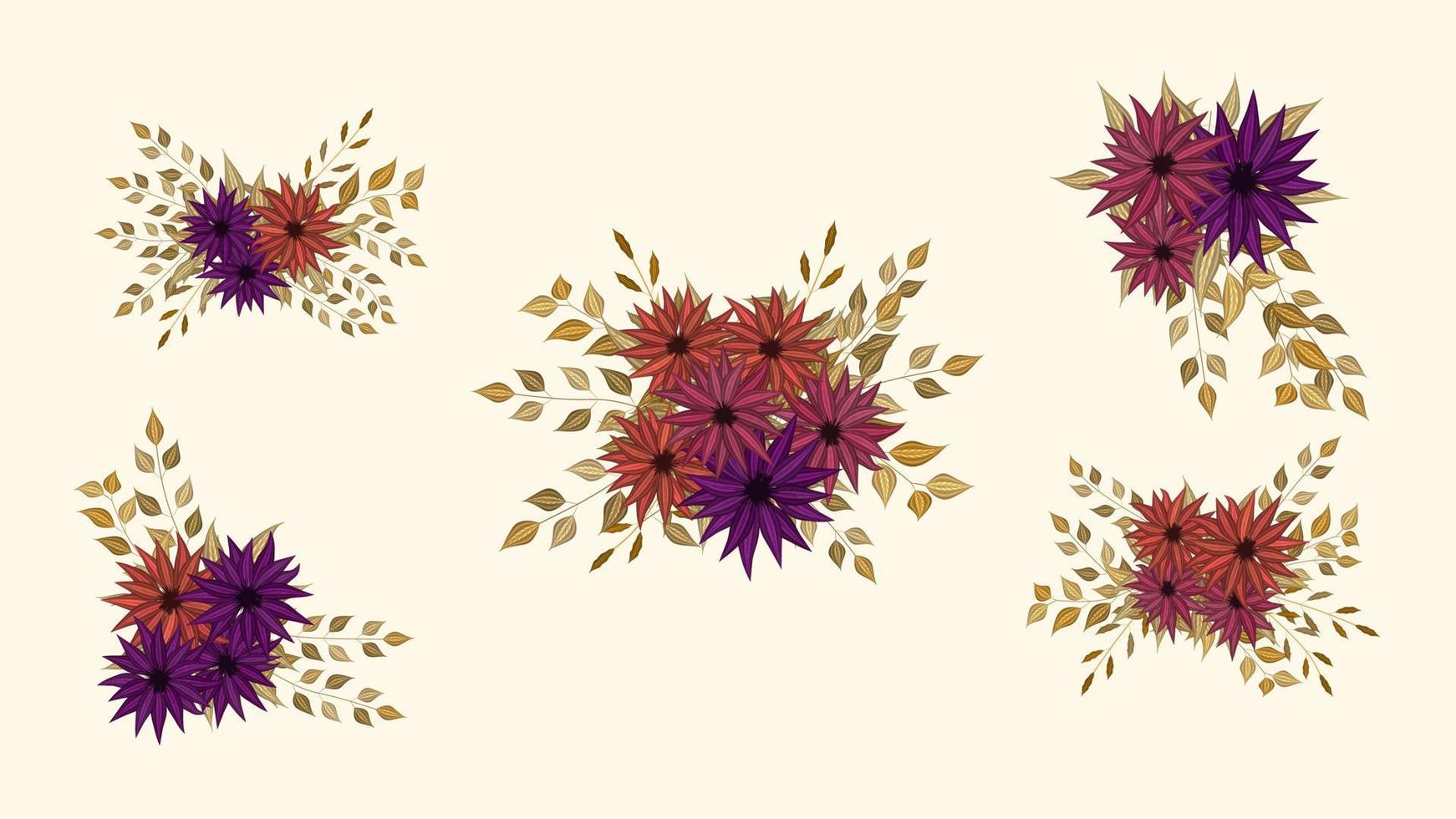 ramo, racimos, de, primavera, flores, colección, bastante, detallado, clip art vector