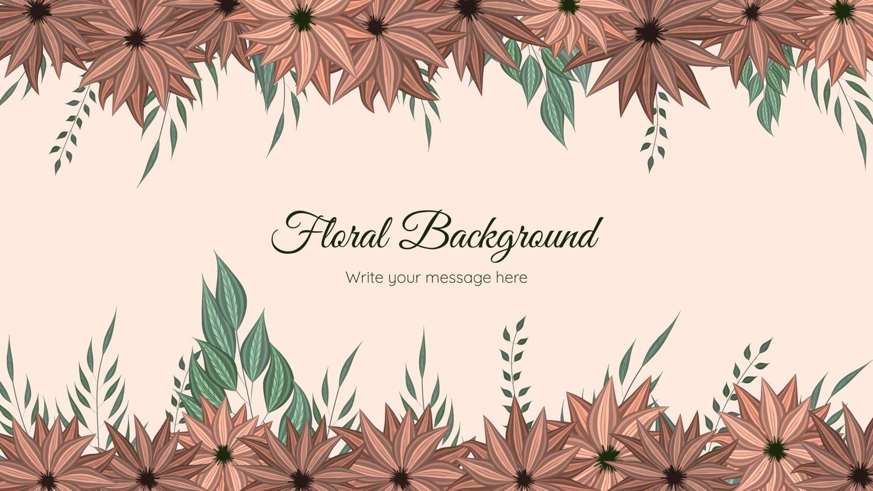 Elegant floral background template with flowers, web, social media vector