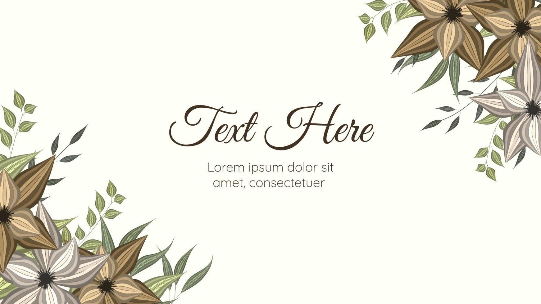 Vector floral botanical banner background cute blossoming flowers.