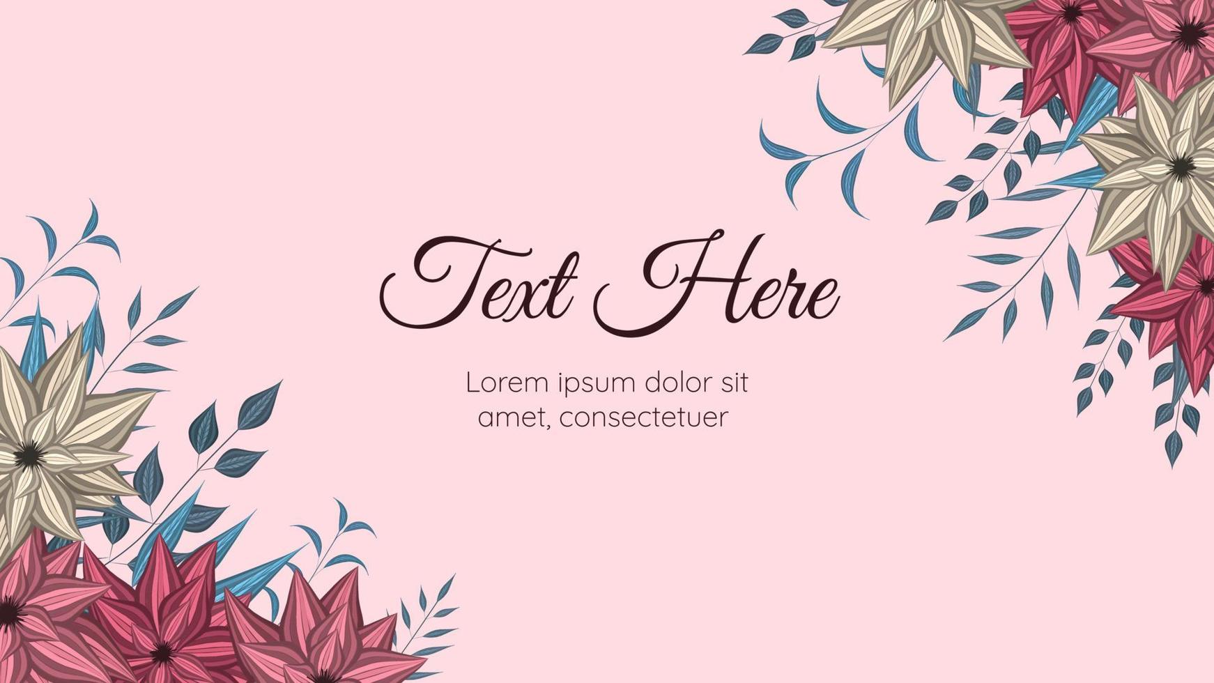 Stunning spring floral background template with tender flowers vector