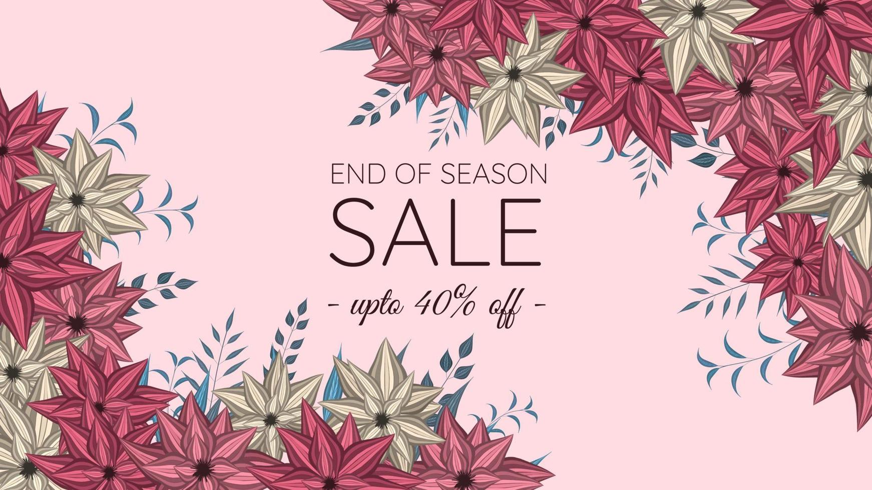 Colorful Floral Holiday Sale background, exotic flower design template vector