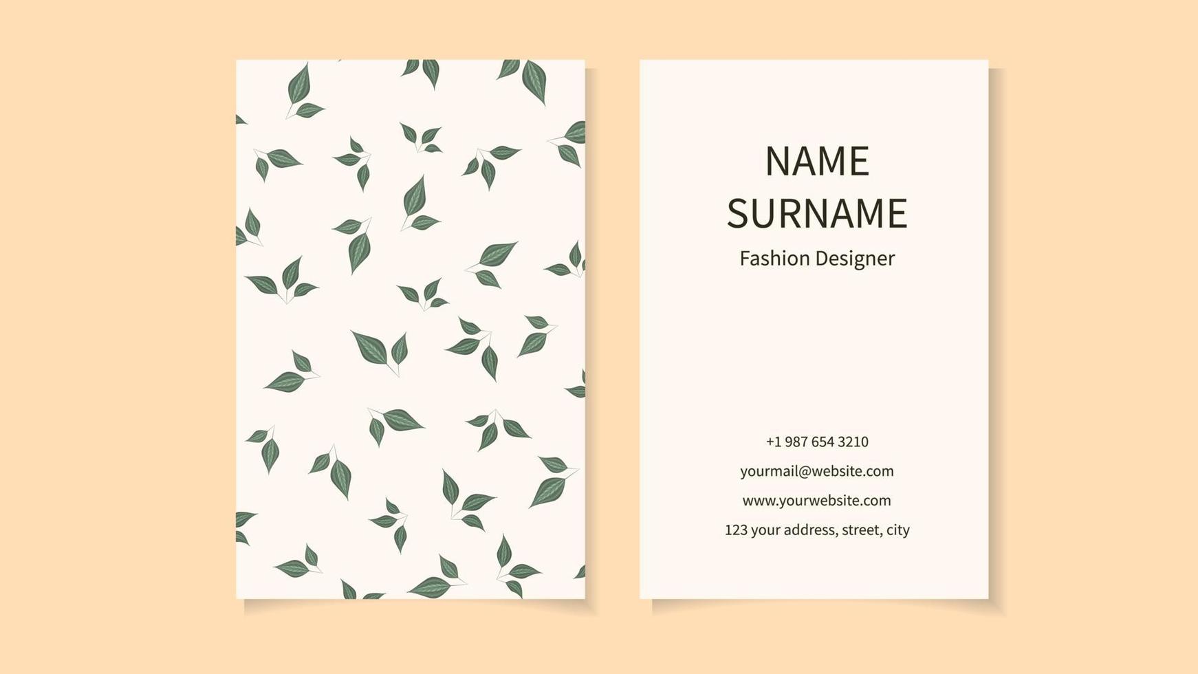 Creative Business card Template Abstract Floral Visiting Contact card. vector