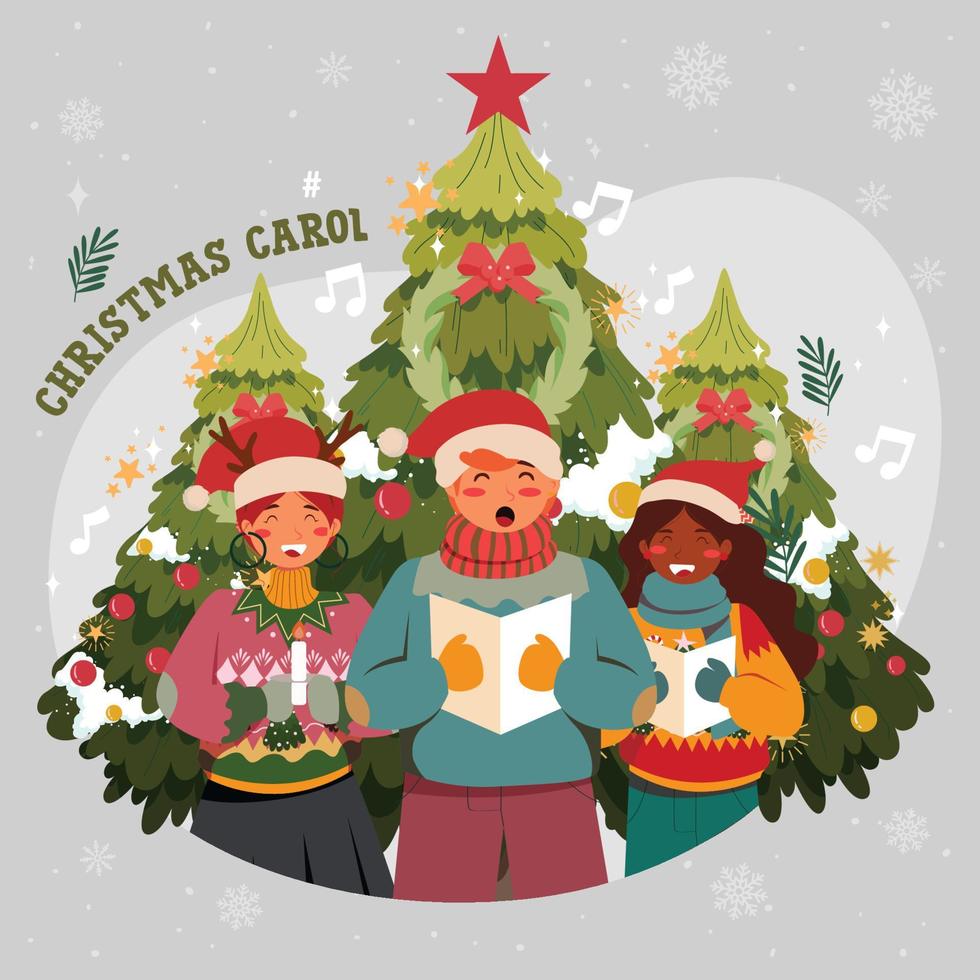 Choir Singing Christmas Carol vector