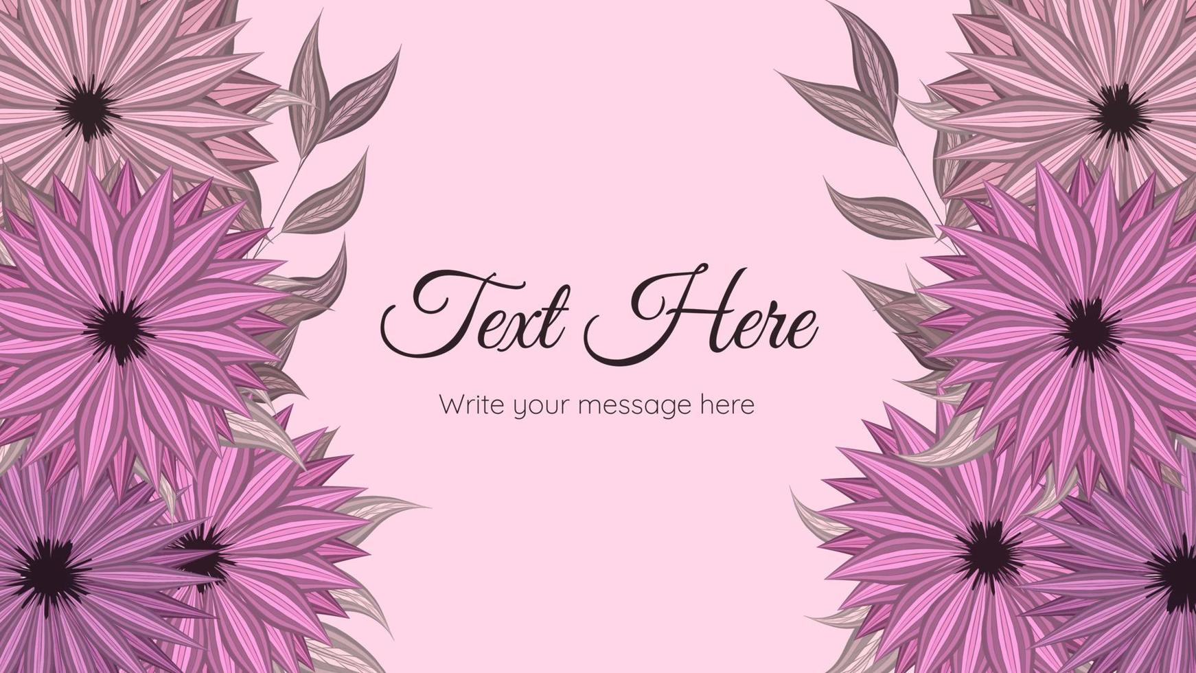 Elegant floral background template with flowers, web, social media vector
