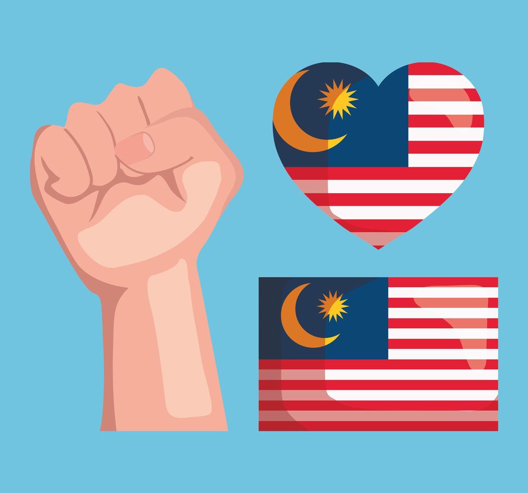 three merdeka icons vector