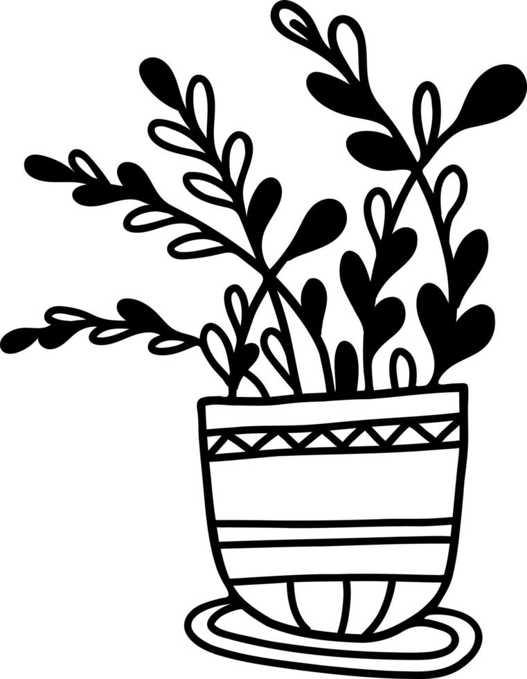 Decorative flowerpot. Pot. Indoor plant vector