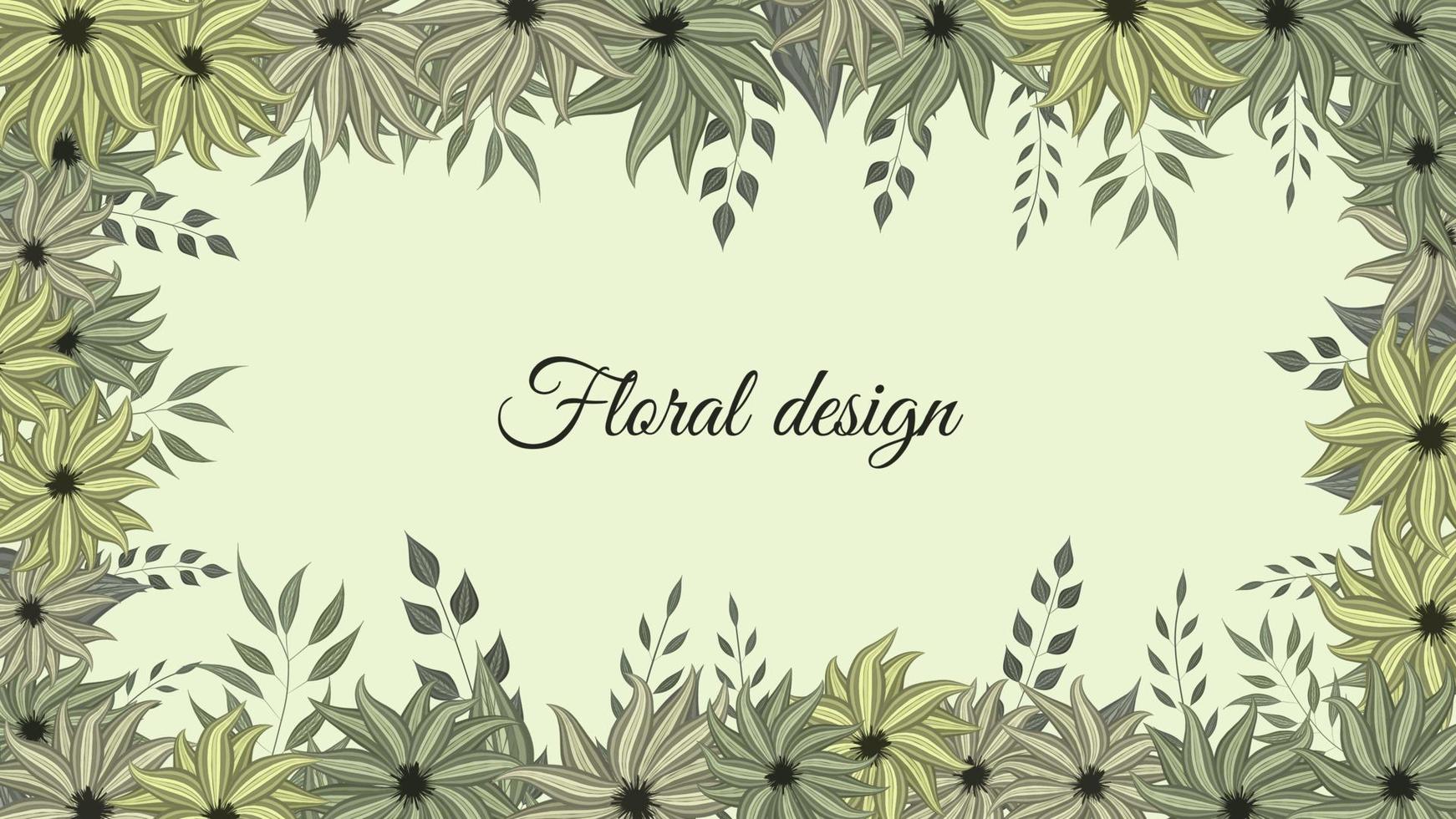 Horizontal floral banner background decorated with cheerful flowers vector