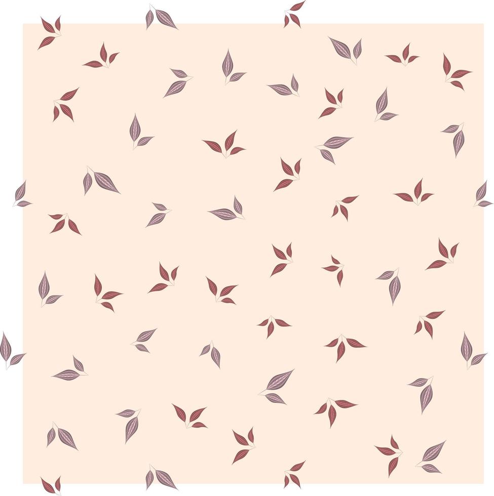 Seamless vector pattern of Small leaves, foliage suitable for print on textile, fabric, wallpaper, clothes, and also web background for design and decoration