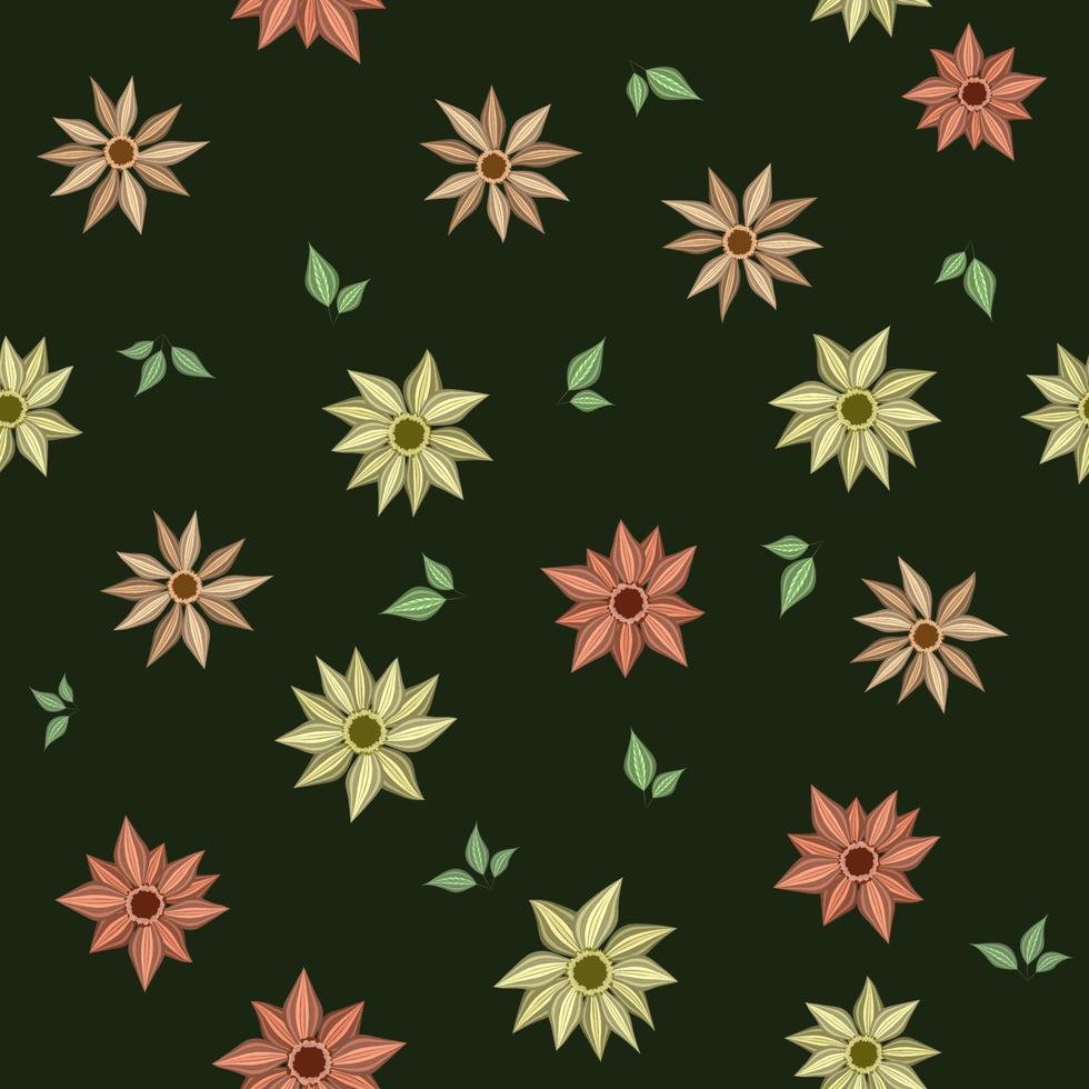 Seamless vector pattern cute floral flowers wallpaper, women clothes