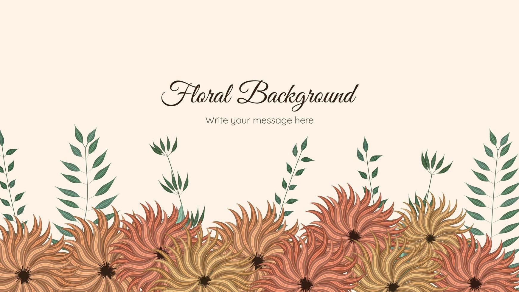 Beautiful editable floral frame background template rustic flowers vector