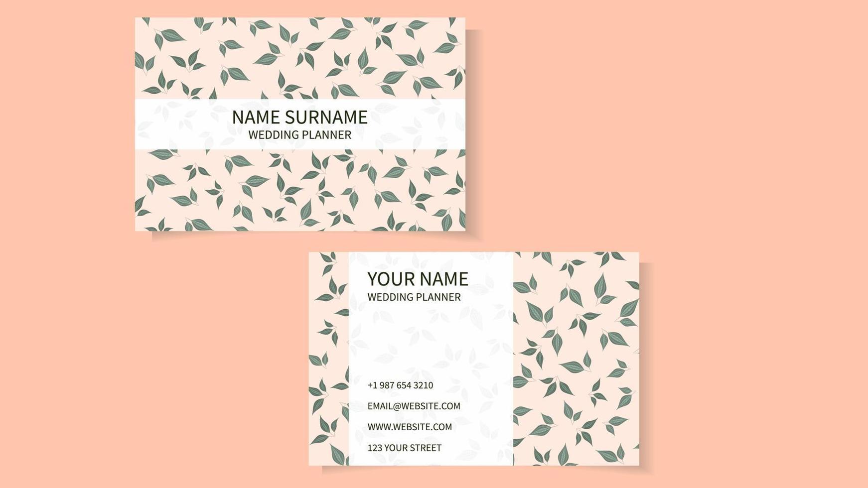 Luxury Elegant Business Card Design template of Floral Visiting Card vector