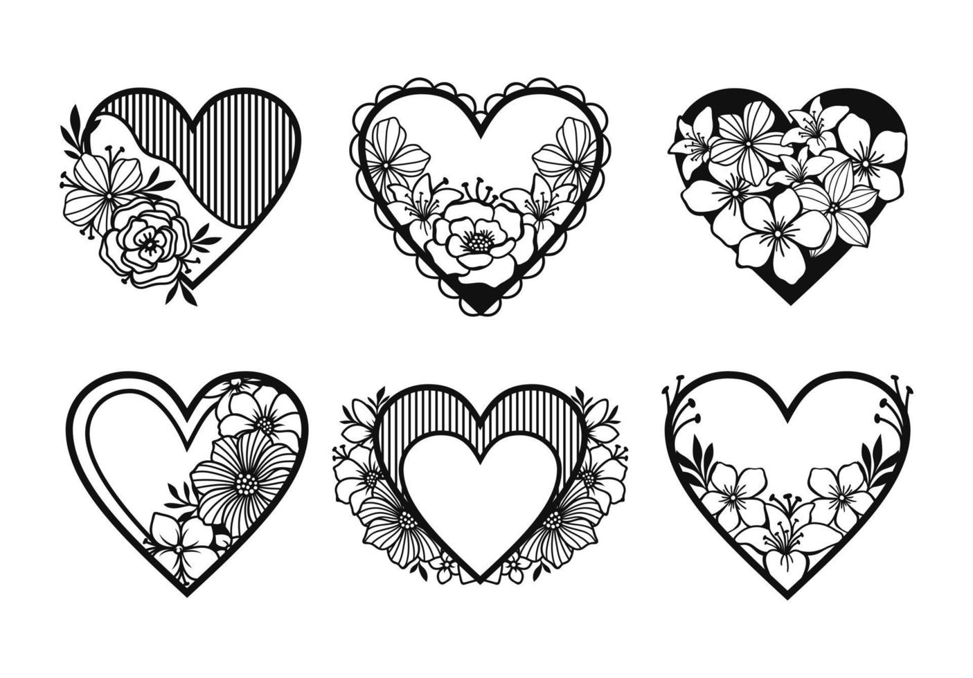 Set of  love symbol decoration vector