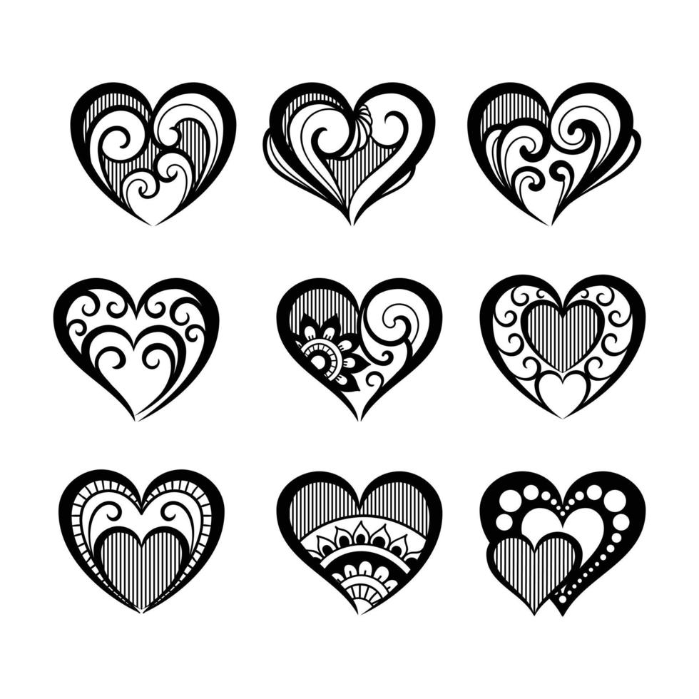 Set of  love symbol decoration vector