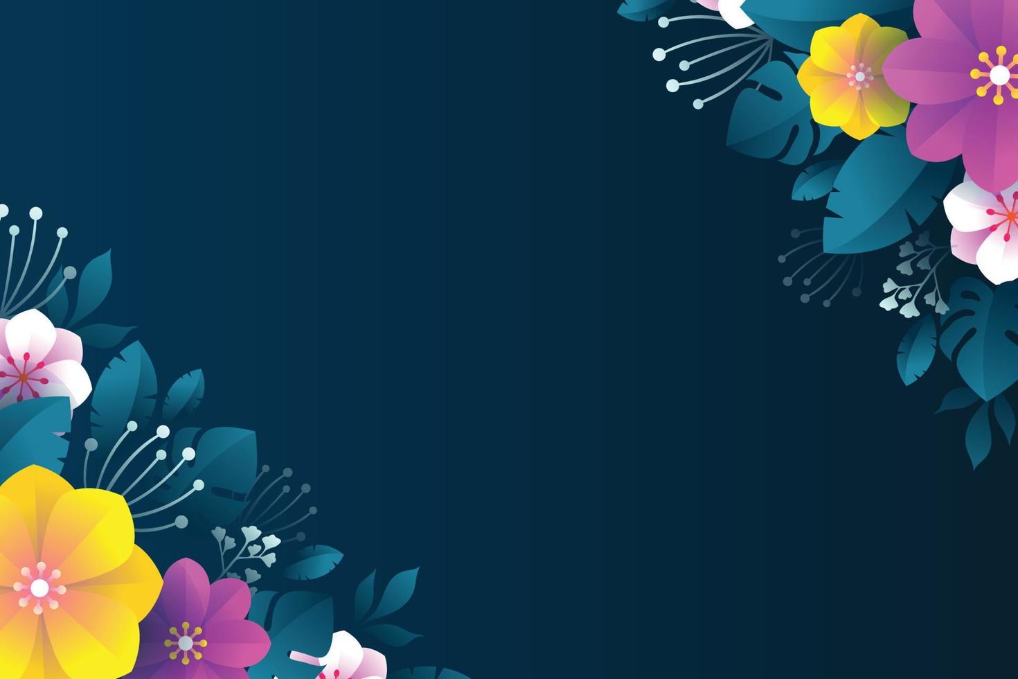 Colorful floral background with flat design vector