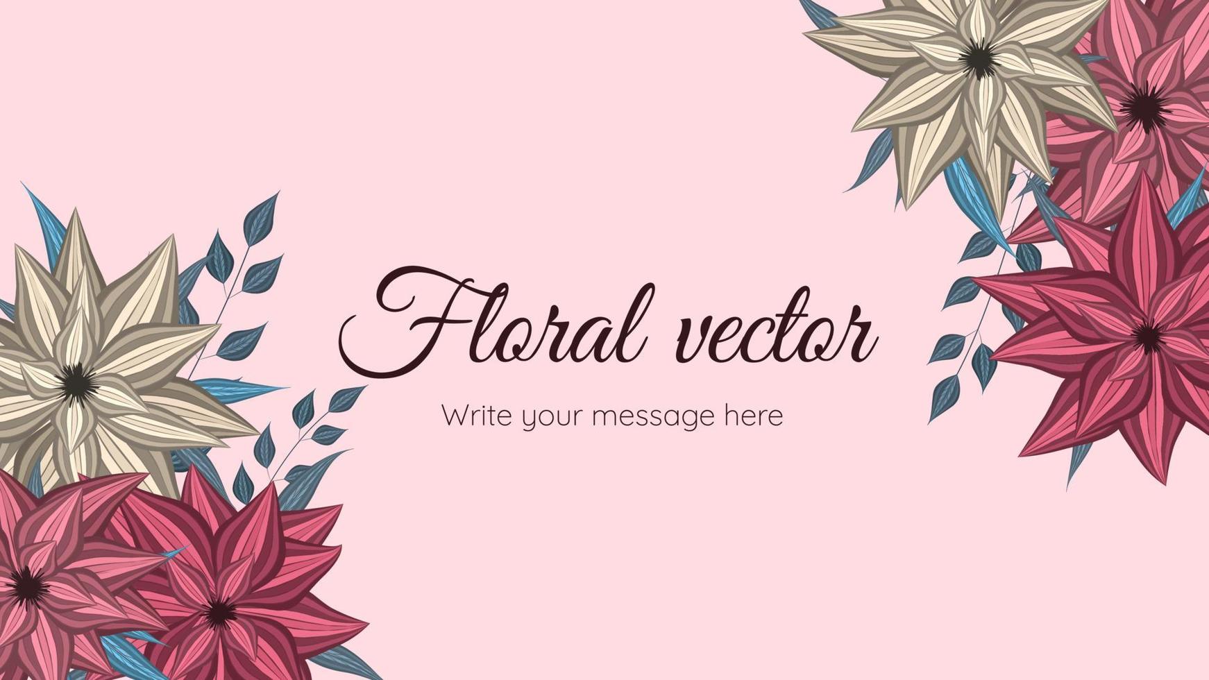 Plantilla de fondo de flor floreciente con lindo diseño de elementos florales vector