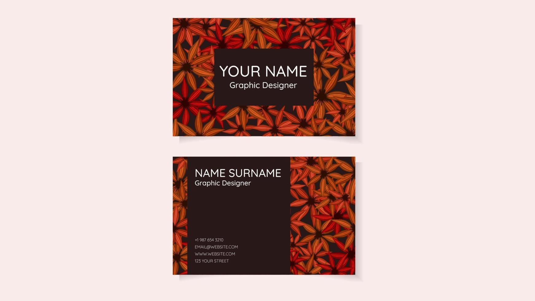 tarjeta de visita con diseño floral tarjeta de visita floral de estilo hermoso vector