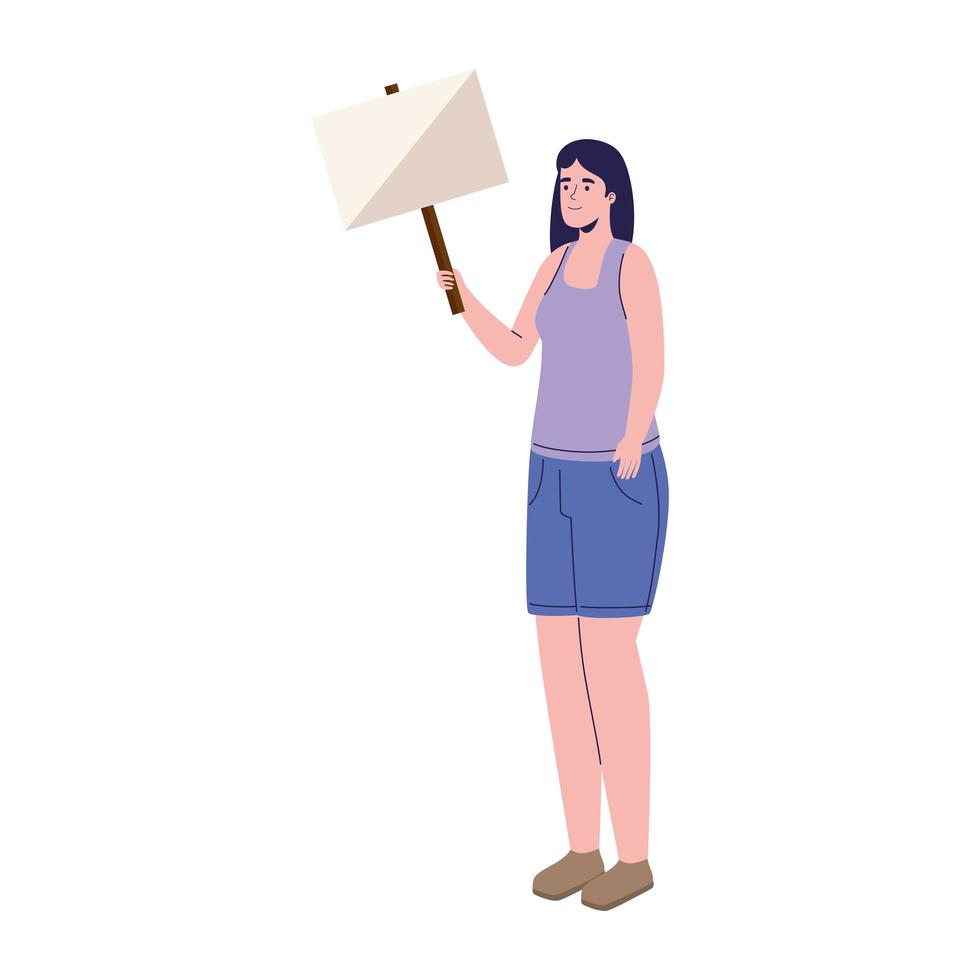 female activist with banner vector
