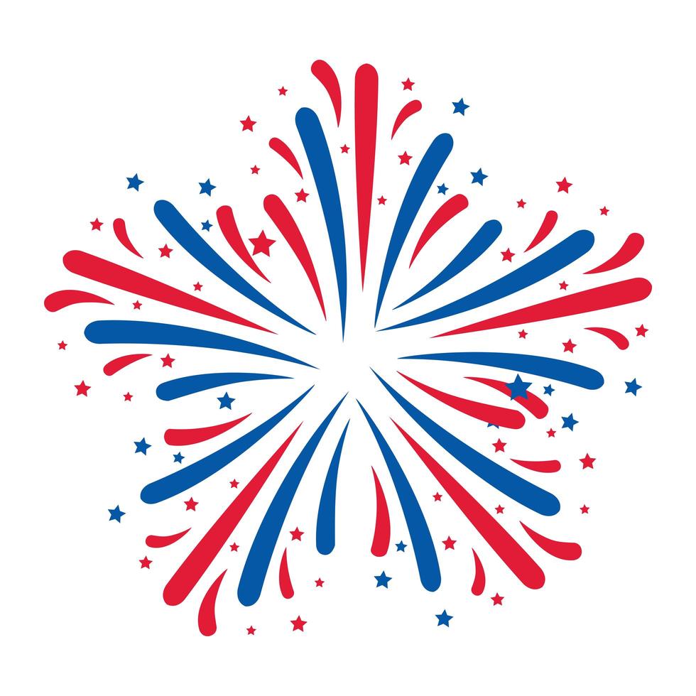 blue and red firework vector