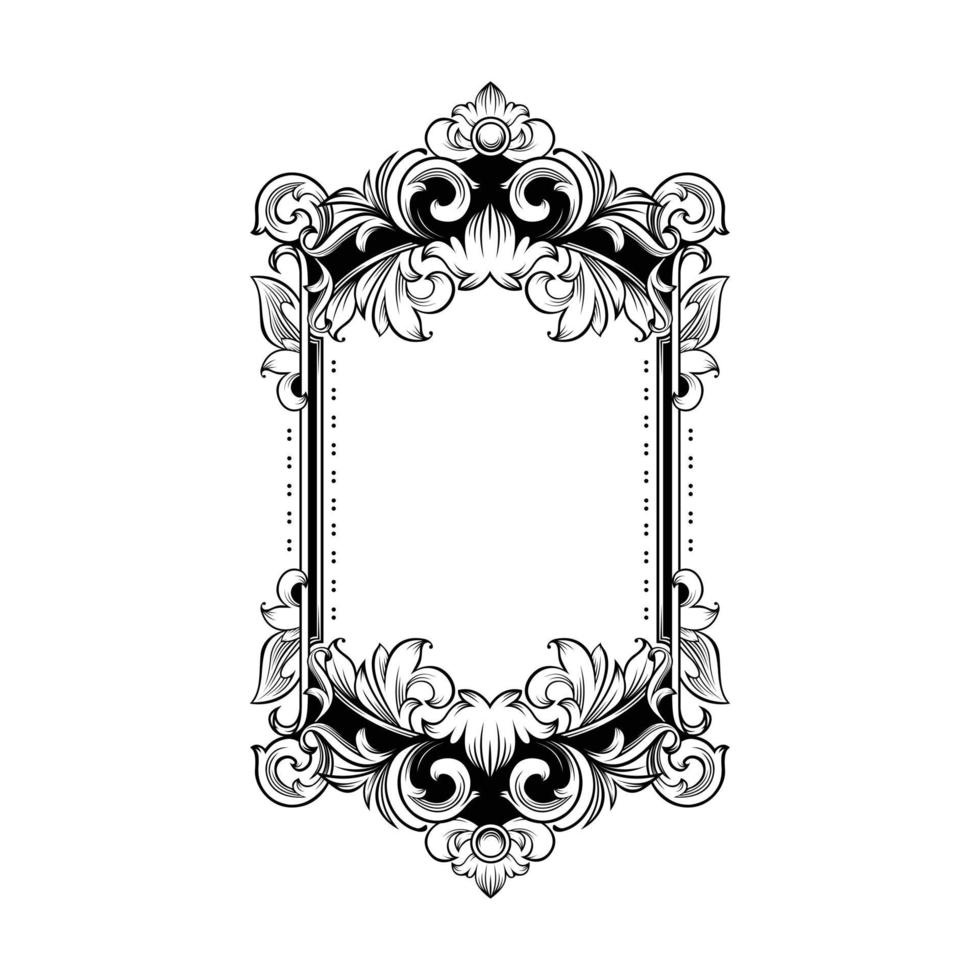 Gorgeous baroque frame with blank space vector