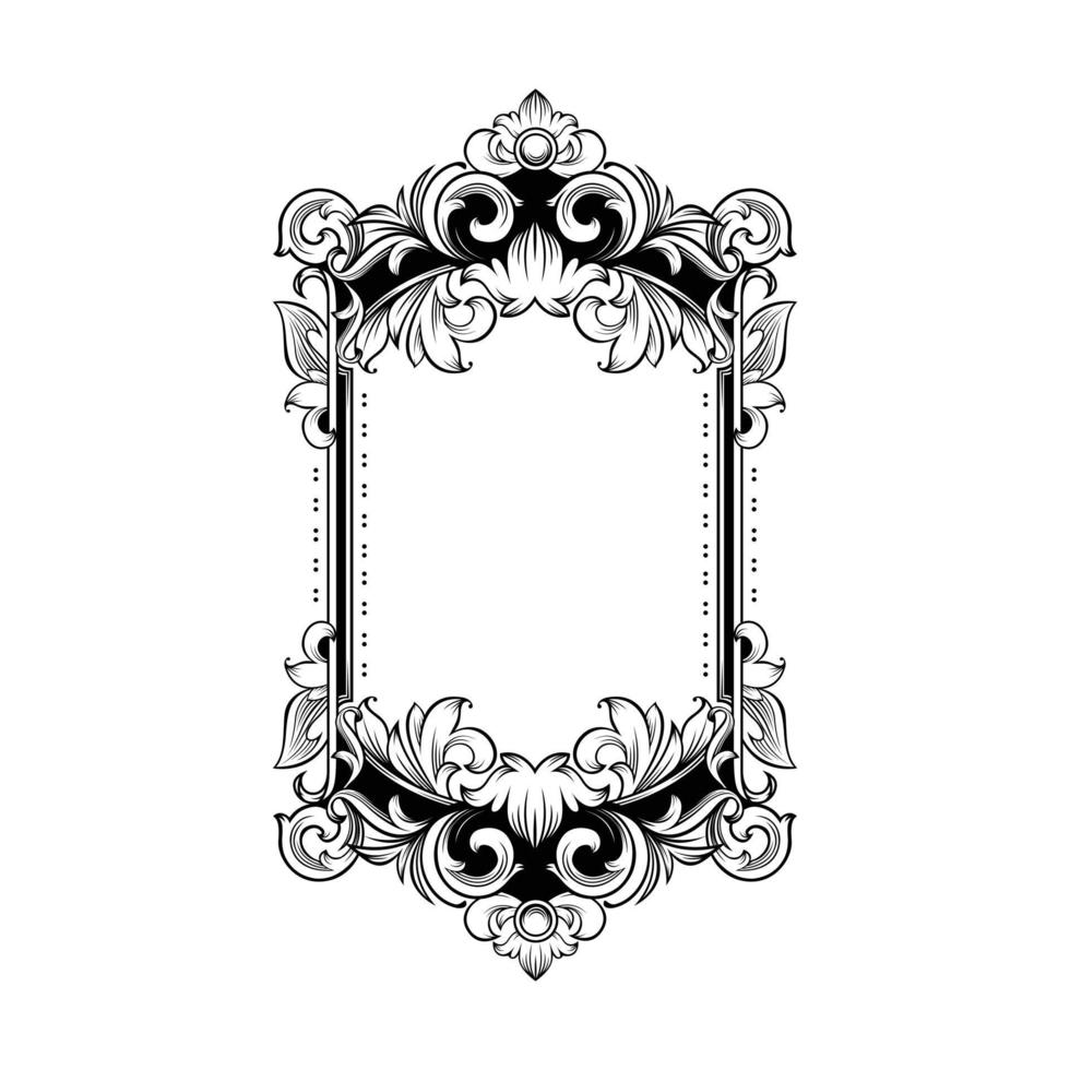 Gorgeous baroque frame with blank space vector