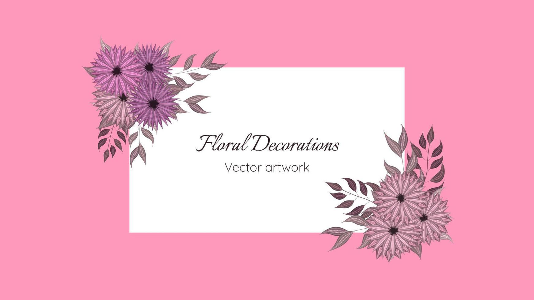 Set of vector floral elements flowers frames detailed greeting cards
