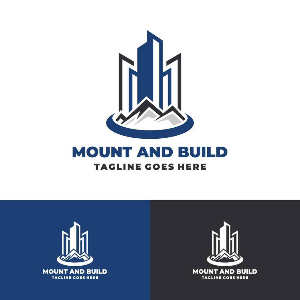 Mountains and Buildings logo design real estate vector logo template Logo