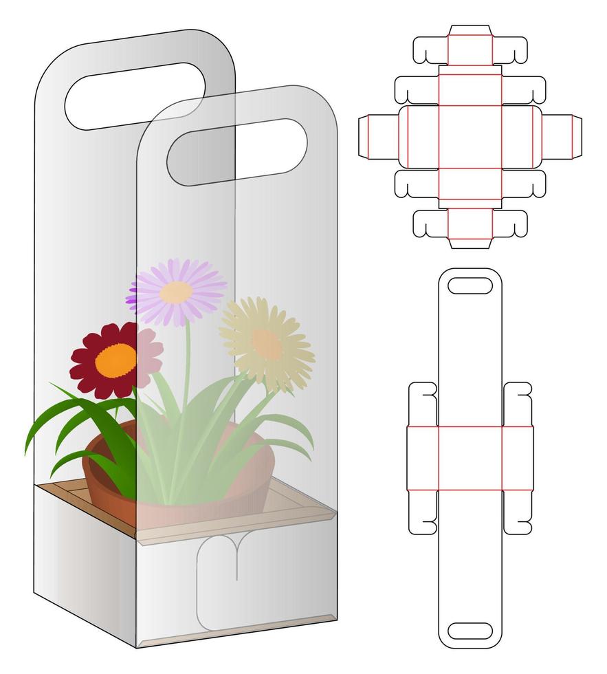 Box packaging die cut template design. 3d mock-up vector