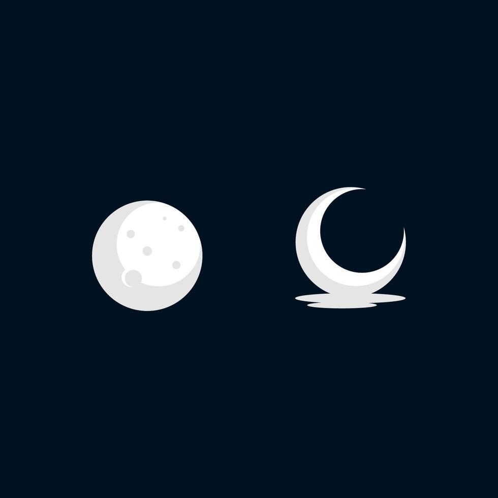 Ilustración de diseño de icono de vector de luna