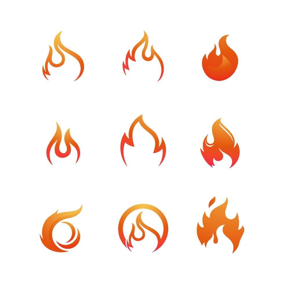 ilustración de icono de vector de fuego de llama caliente