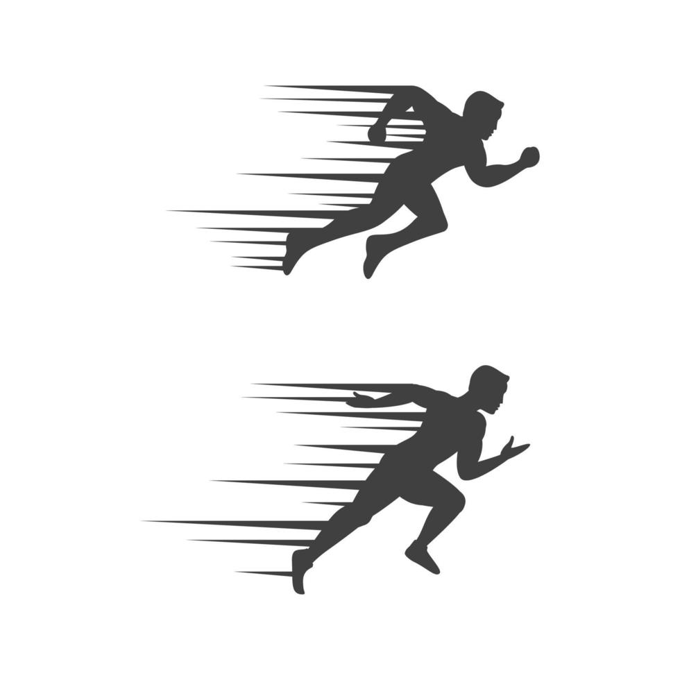 sport run silhouette vector icon illustration