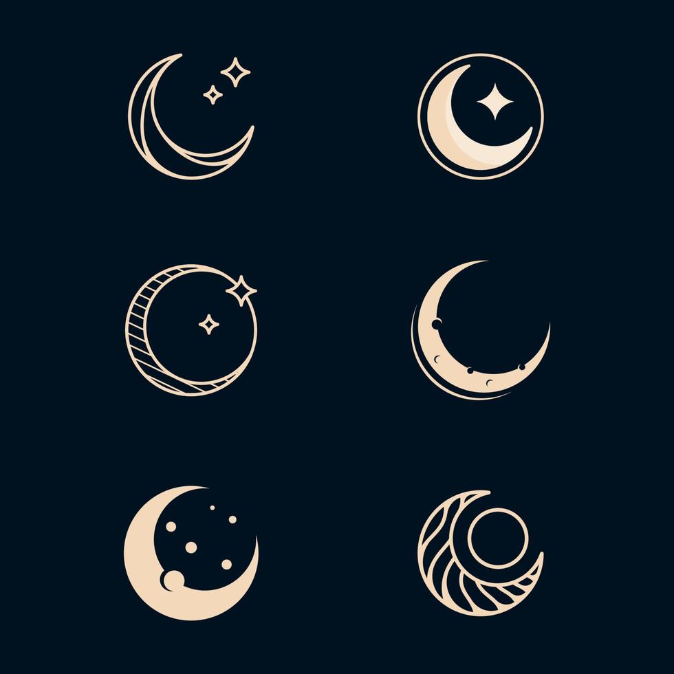 Ilustración de diseño de icono de vector de luna