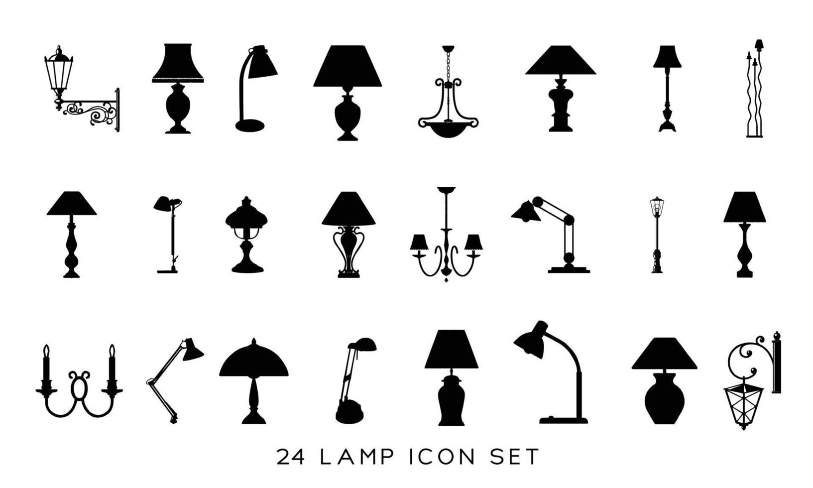 Lamp icon sets vector