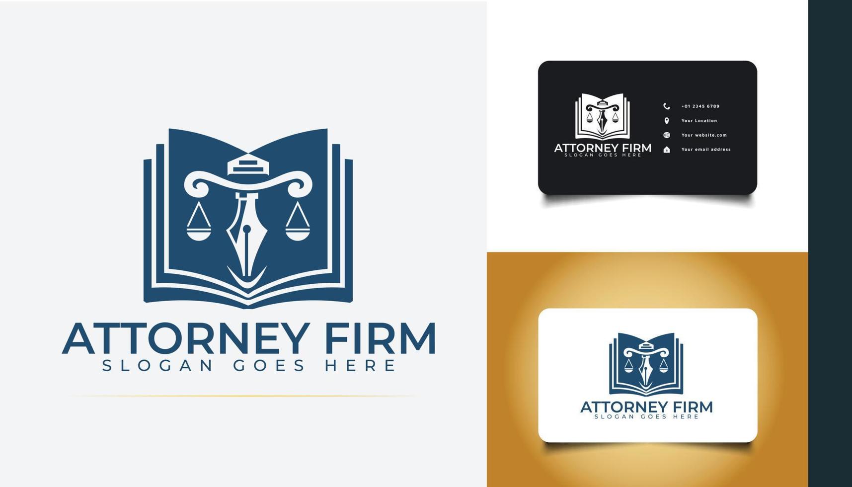 diseño de logotipo de bufete de abogados, plantilla de vector de logotipo de abogado